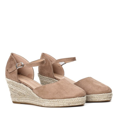 Světle hnědé espadrily na klínech Chia - obuv 1