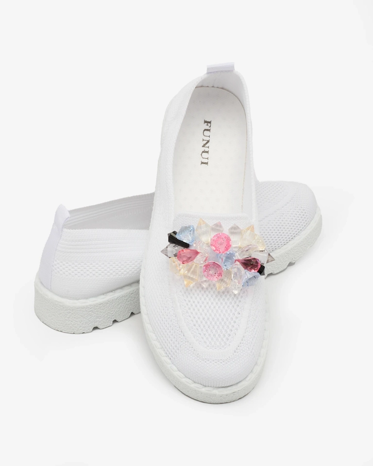 Royalfashion Bílá dámská zdobená polobotka Enweta