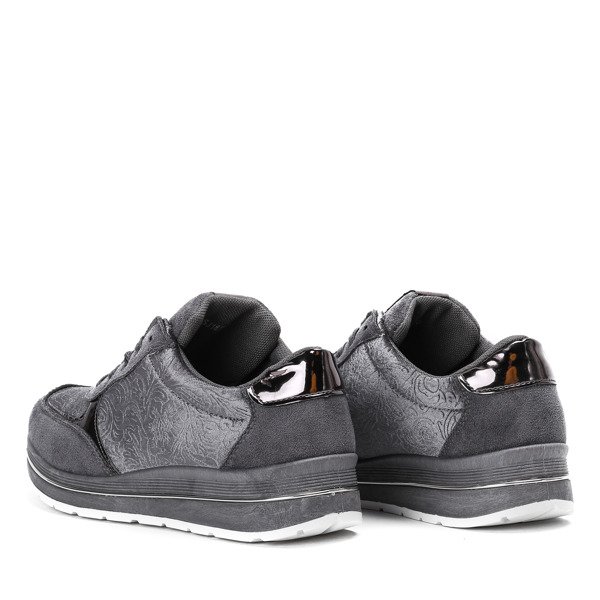 Szare sportowe buty z welurem Jessy - Obuwie