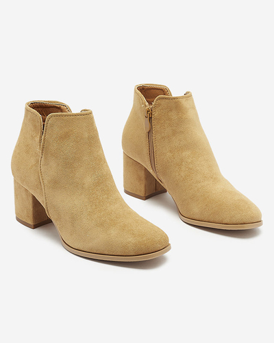 Dámské kozačky z ekokůže v barvě camel Frenas - Obuv