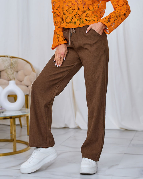 Жіночі вельветові штани Royalfashion Brown