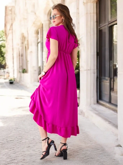 Royalfashion Dámské midi šaty s asymetrickým lemem