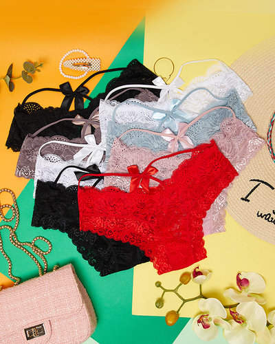 Sada 8 ks / balení krajkové brazilské kalhotky - Spodní prádlo