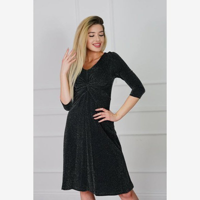 Чорна сукня зі сріблястими блискітками