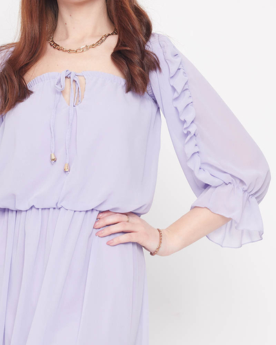 Dámské fialové španělské maxi šaty - Oblečení