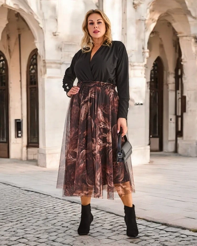 Dvouvrstvá střední sukně Royalfashion pro ženy