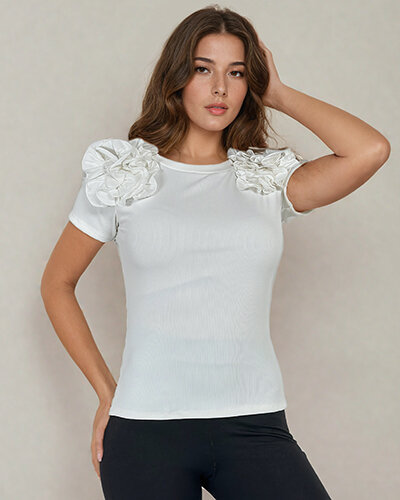 Royalfashion Vypasovaná dámská žebrovaná halenka