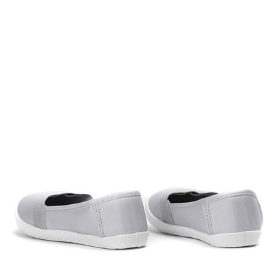 Srebrne dziewczęce slip - on Aurelina - Obuwie