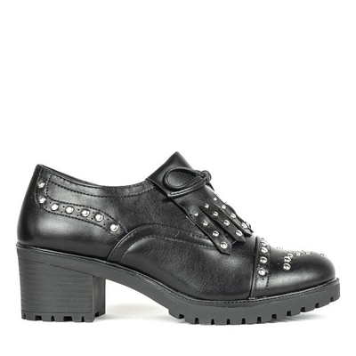 Чорне низьке взуття на товстій стійці Колорадо - Взуття
