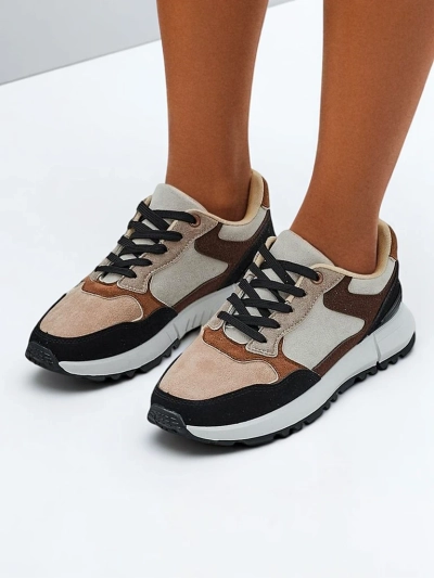 Royalfashion Dámské sportovní tenisky z eko semiše Abo