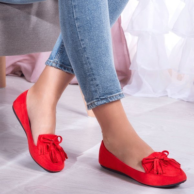 Червоні балетки з китицями Spring Garden - Взуття