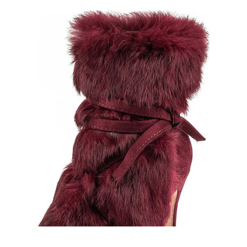 Бордові напівчоботи з хутром Pelage - Взуття