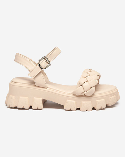 OUTLET Béžové dámské sandály na silnější podrážce Arief - Boty