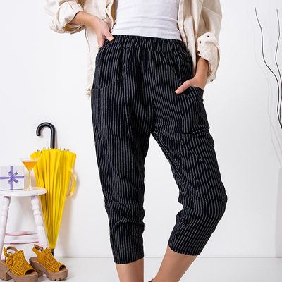 Чорні жіночі бриджі в смужку