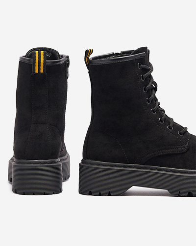 Черевики жіночі з екозамші чорного кольору Fefillo- Взуття