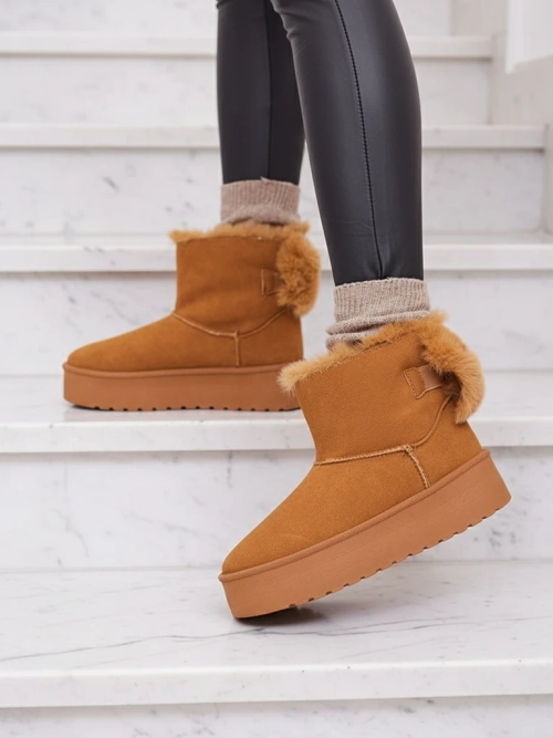 Чоботи Royalfashion Boots a'la snow boots жіночі верблюжого кольору Goroggo