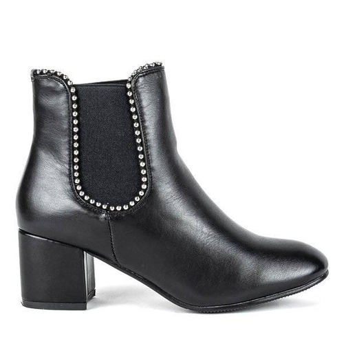 OUTLET Чорні ботильйони зі стразами Reja - Взуття