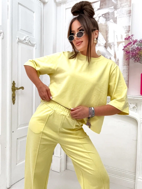 Royalfashion Жіночий бавовняний комплект з широкими штанами