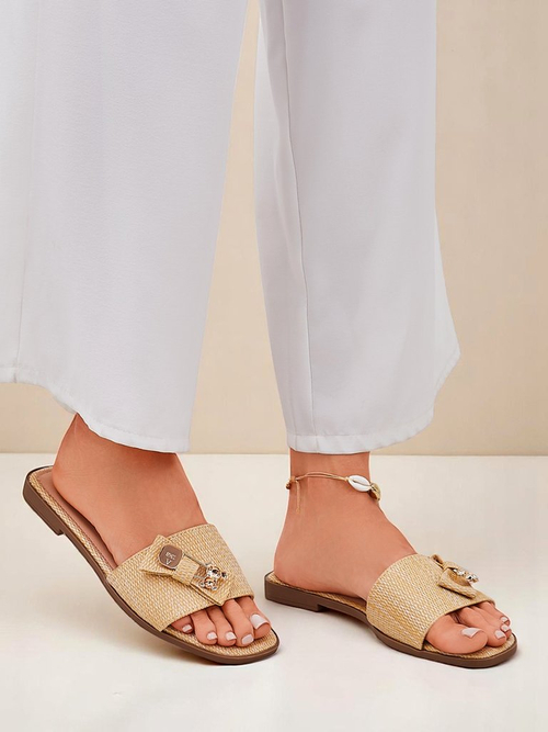 Royalfashion Жіночі капці з соломи Сандалі Aurelia