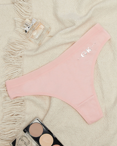 Dámská pudrová jednobarevná tanga Spodní prádlo
