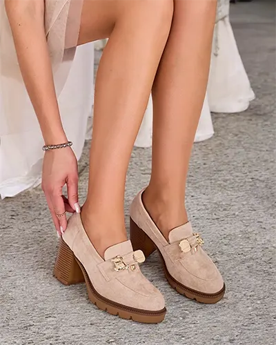 Royalfashion Dámské mokasíny na vysokém jehlovém podpatku Nezii