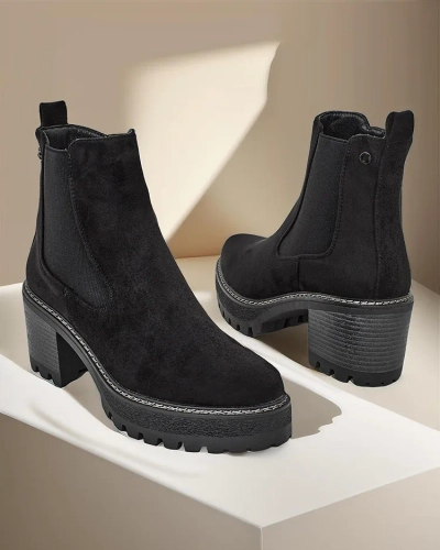 Dámské kotníkové boty Royalfashion Eco-suede na podpatku Segori