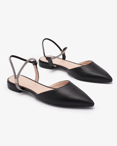 Royalfashion Black Dámské sandály na plochém podpatku s ozdobnou třpytivou podrážkou