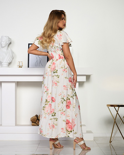 Vzdušné bílé dámské šaty s krátkým rukávem - Oblečení