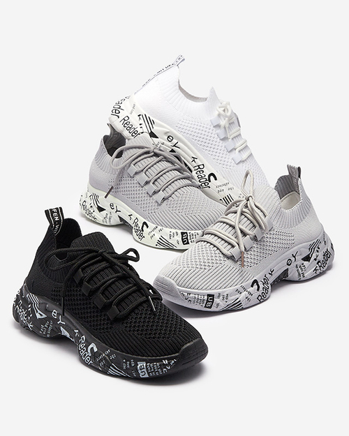 Білі жіночі спортивні сліпони з написом Kejini - Взуття