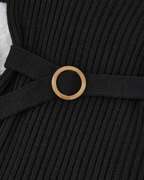 Royalfashion Чорна жіноча сукня-светр