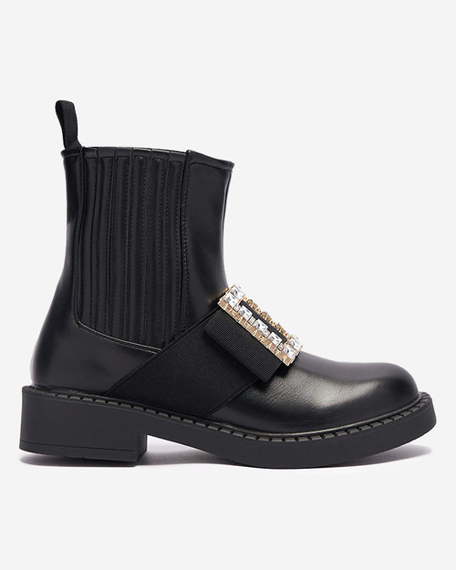 Чорні жіночі ботильйони з орнаментом Zenata - Взуття
