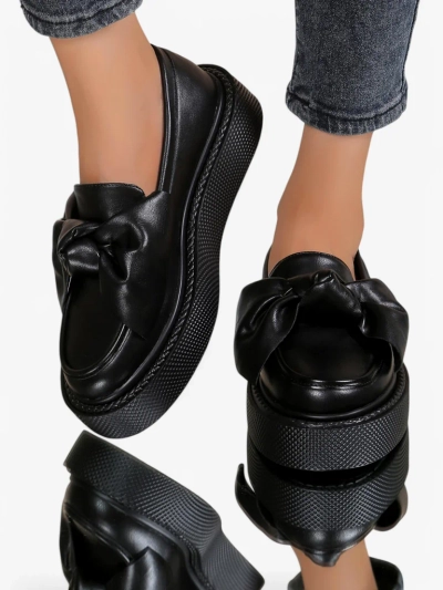 Royalfashion Elegantní dámské mokasíny s mašlí Ortto