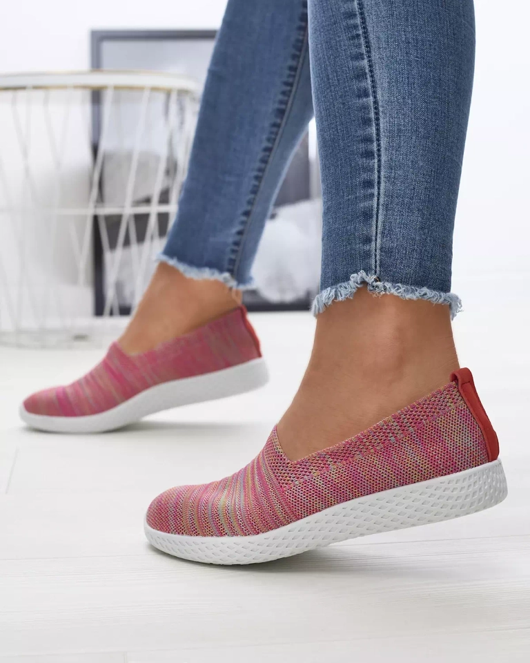 OUTLET Barevné růžové dámské slip on tenisky Covvu- Obuv