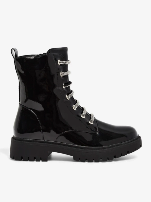 Лаковані шнуровані жіночі ботільйони Velmini