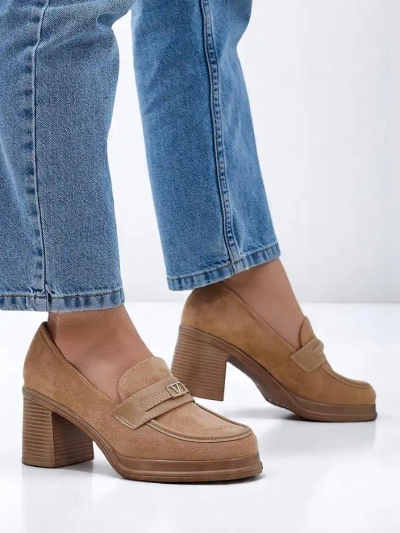 Royalfashion dámské mokasíny s blokovým podpatkem Evelay