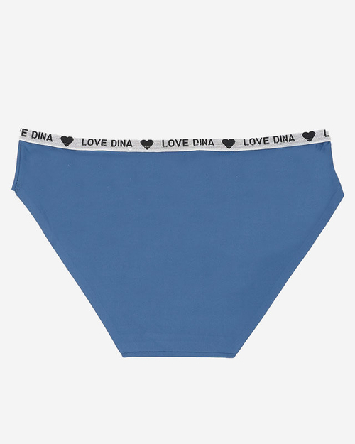 Жіночі сині гладкі трусики лазерної вирізки - Нижня білизна