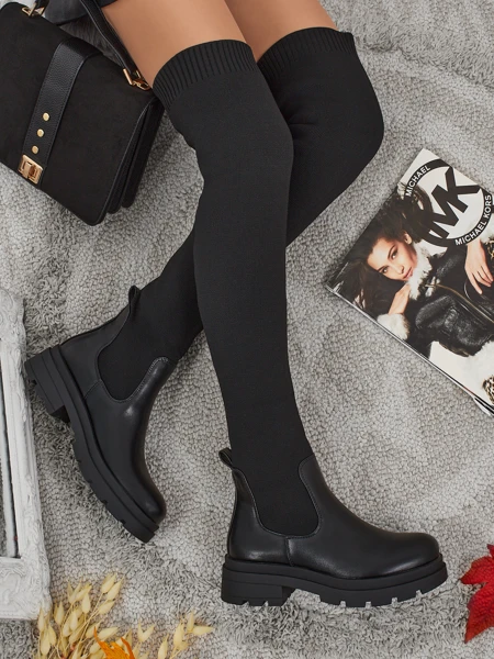 Długie damskie wsuwane kozaki Orlina