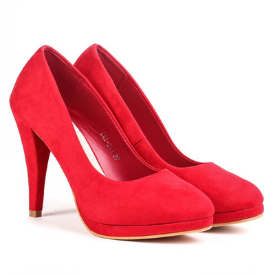 Czerwone czółenka na platformie Custo - Obuwie