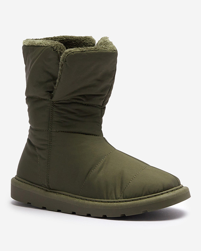 Темно-зелені жіночі черевики а-ля снігоступи Kalioli- Footwear