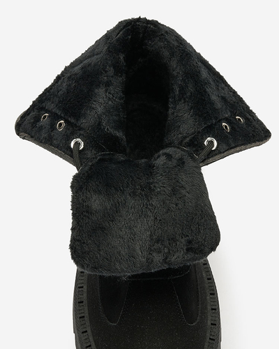 Royalfashion Чорні жіночі черевики Macnev на шнурівці