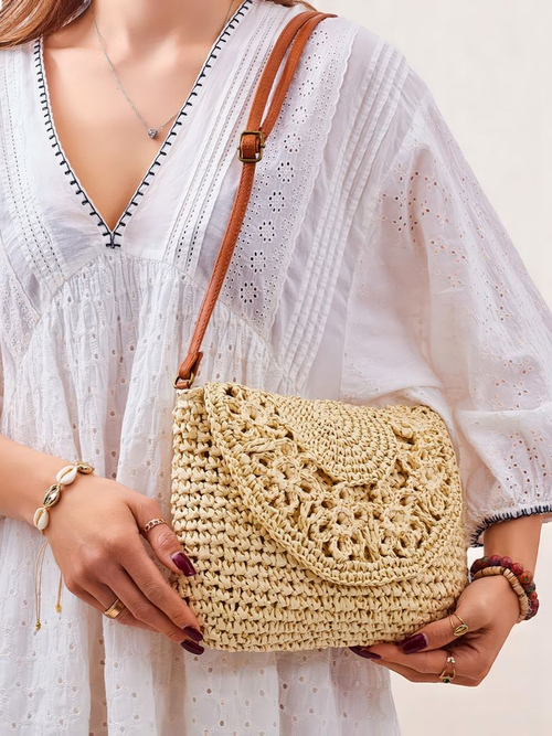 Royalfashion Маленька солом'яна жіноча сумка Sunny Stripes Mini