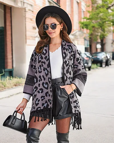 Royalfashion Dámský pončo s potiskem