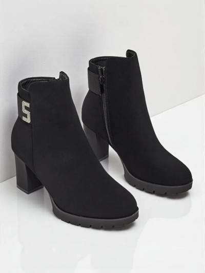 Dámské kotníkové boty z eko kůže na sloupku Mireliq