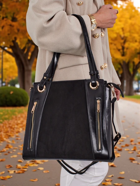 Dámská shopper kabelka z eko kůže Silent Raven