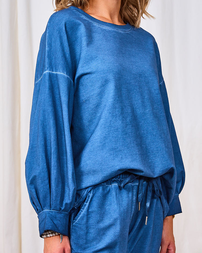 Royalfashion Ležérní modrá dámská mikinová souprava