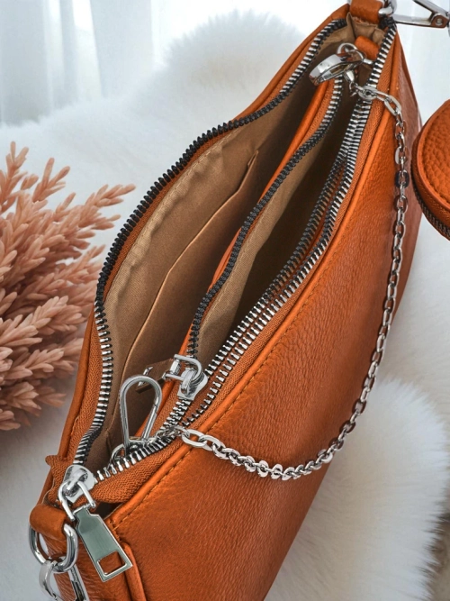 Жіноча сумка Calista camel екологічна шкіра 3в1 модний набір