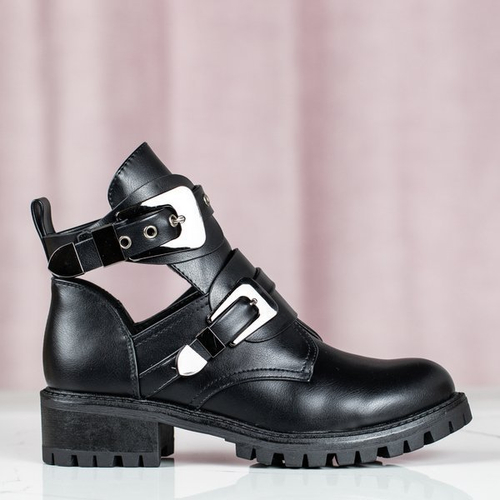 Чорні черевики на низьких підборах Loca - Взуття