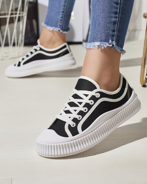 Жіночі кросівки на суцільній підошві чорного кольору Dessica - Взуття