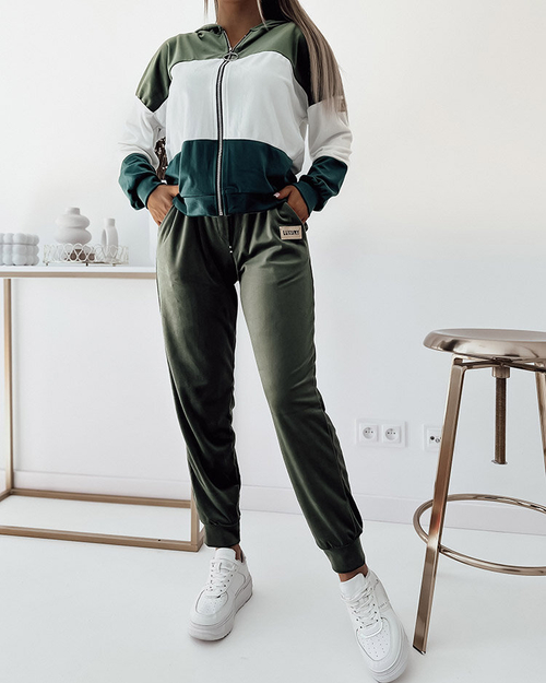 Жіночий смугастий світшот Royalfashion темно-зеленого кольору