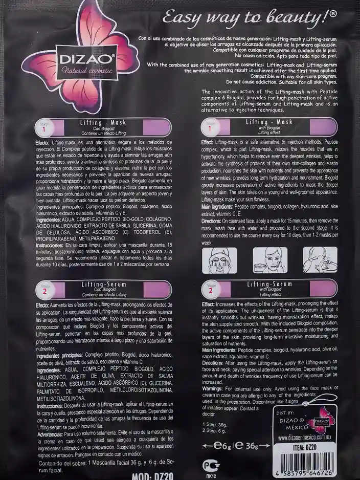 DIZAO - Sada séra a masky se zlatem 6g+36g x 10ks